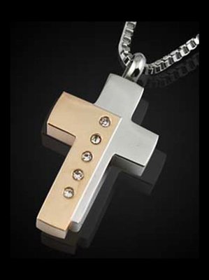CROSS, STAINLESS STEEL WITH SILVER/GOLD FINISH